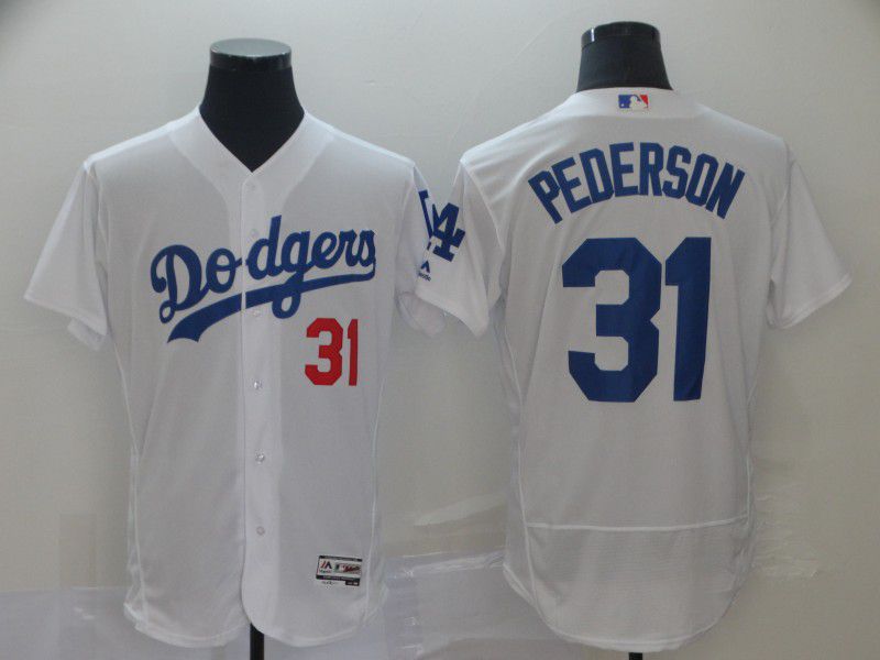 Men Los Angeles Dodgers #31 Pederson White Elite MLB Jersey->los angeles dodgers->MLB Jersey